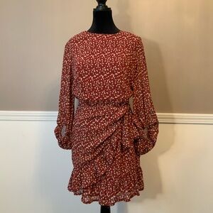 Hello Molly Burgundy floral mini dress